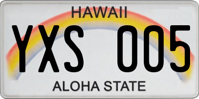 HI license plate YXS005
