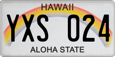 HI license plate YXS024