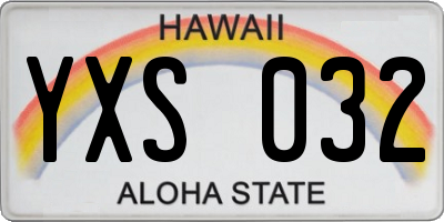 HI license plate YXS032