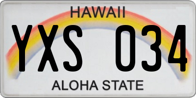HI license plate YXS034