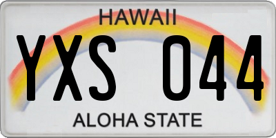 HI license plate YXS044
