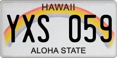 HI license plate YXS059