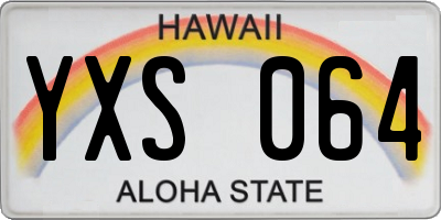 HI license plate YXS064