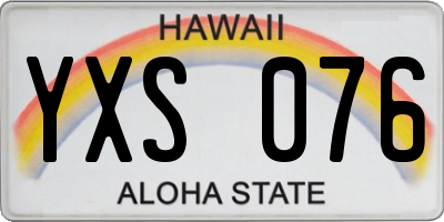 HI license plate YXS076