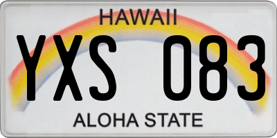HI license plate YXS083