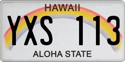 HI license plate YXS113