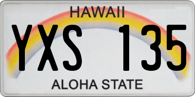 HI license plate YXS135