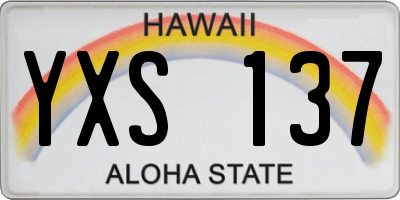 HI license plate YXS137