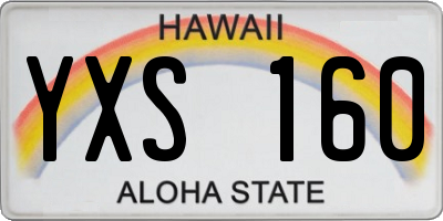 HI license plate YXS160