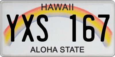 HI license plate YXS167
