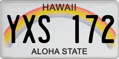 HI license plate YXS172