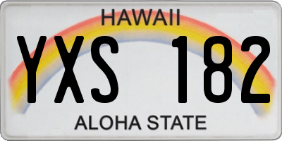 HI license plate YXS182