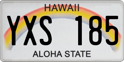 HI license plate YXS185