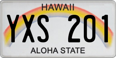 HI license plate YXS201