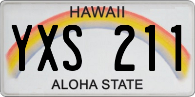 HI license plate YXS211