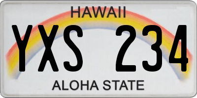 HI license plate YXS234