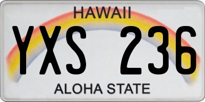 HI license plate YXS236