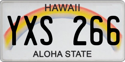 HI license plate YXS266