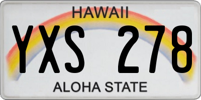 HI license plate YXS278