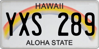 HI license plate YXS289
