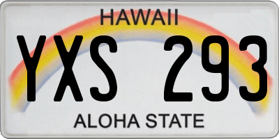 HI license plate YXS293