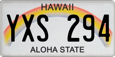 HI license plate YXS294