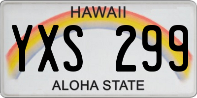 HI license plate YXS299