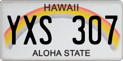 HI license plate YXS307
