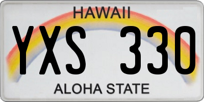 HI license plate YXS330