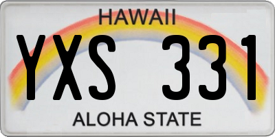 HI license plate YXS331