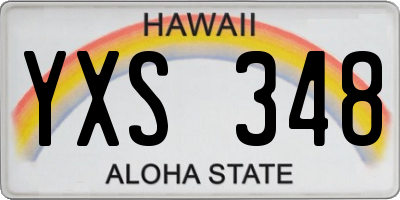 HI license plate YXS348