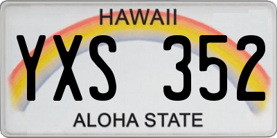 HI license plate YXS352