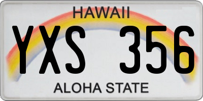 HI license plate YXS356