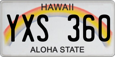 HI license plate YXS360
