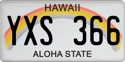 HI license plate YXS366