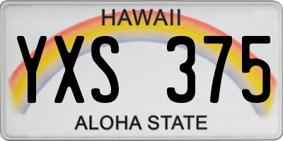 HI license plate YXS375