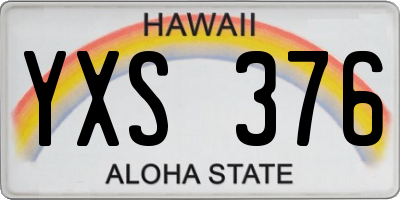 HI license plate YXS376