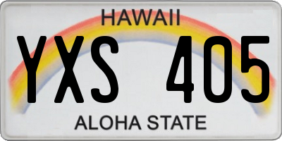 HI license plate YXS405