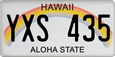 HI license plate YXS435