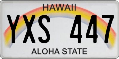HI license plate YXS447