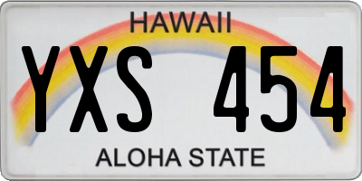 HI license plate YXS454