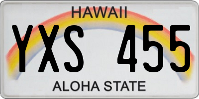 HI license plate YXS455