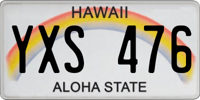 HI license plate YXS476