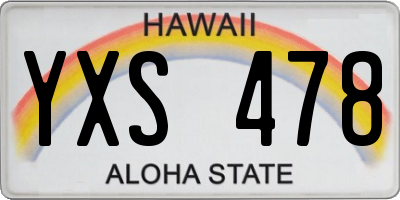 HI license plate YXS478