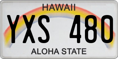 HI license plate YXS480