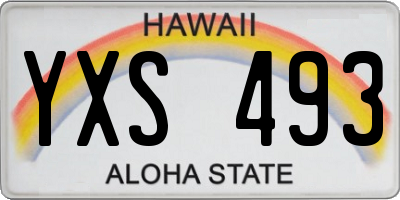 HI license plate YXS493