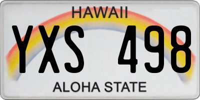 HI license plate YXS498