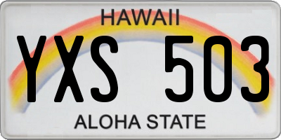 HI license plate YXS503