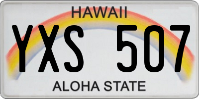 HI license plate YXS507