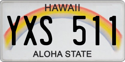 HI license plate YXS511